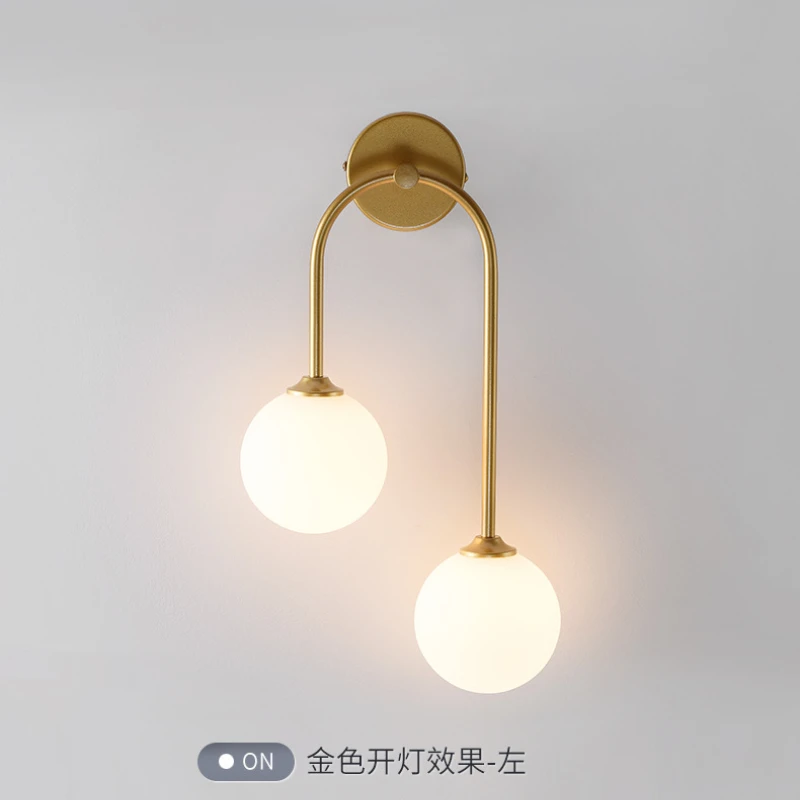 Interior Design Gold - Nordic Wandlampen Dubbele Glazen Bal Binnenwand
