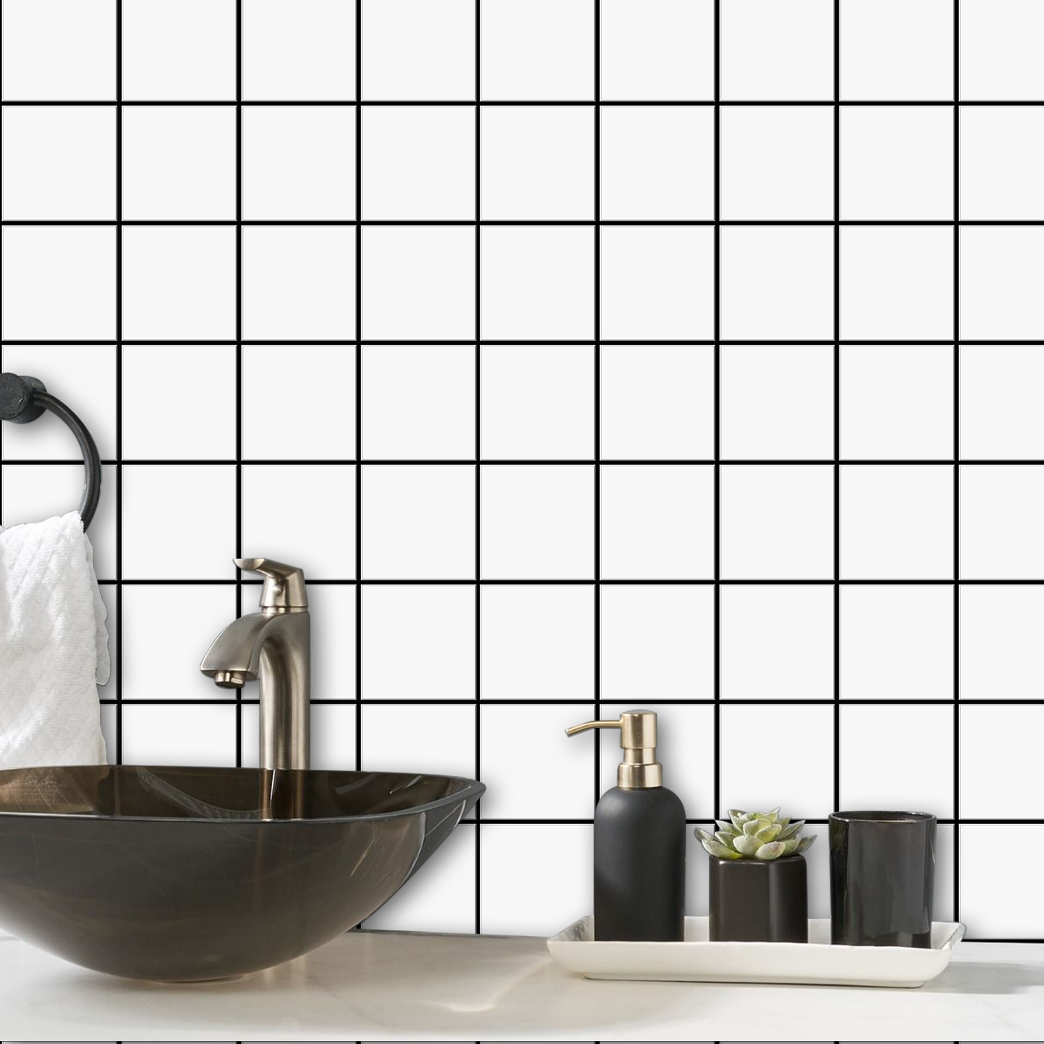 Interior Design Kitchen - 10 stuks premium vierkante wandtegelsticker 1,6