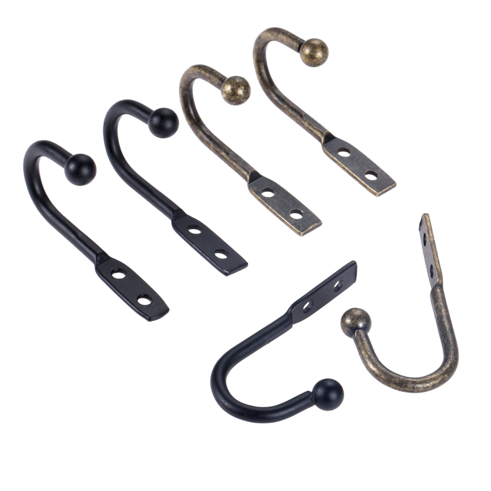 Antique Brass Hook - 5Pcs Vintage Zwart/Antiek Brons Haken Muur