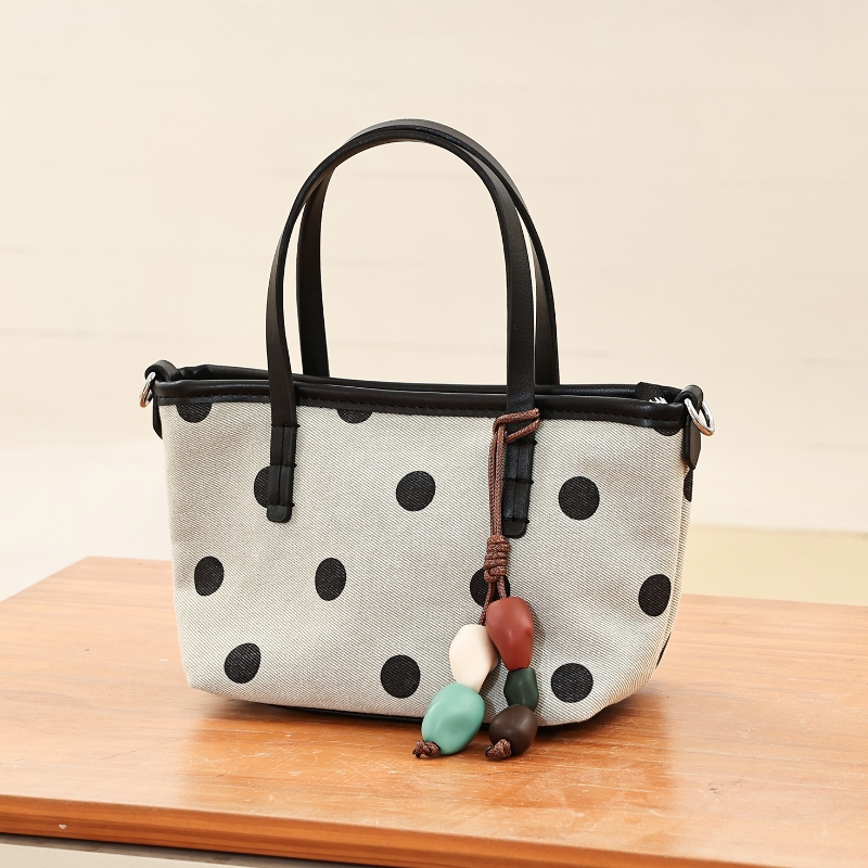 Interior Design Trends 2026 - Dames canvas handtas met stippen, klein