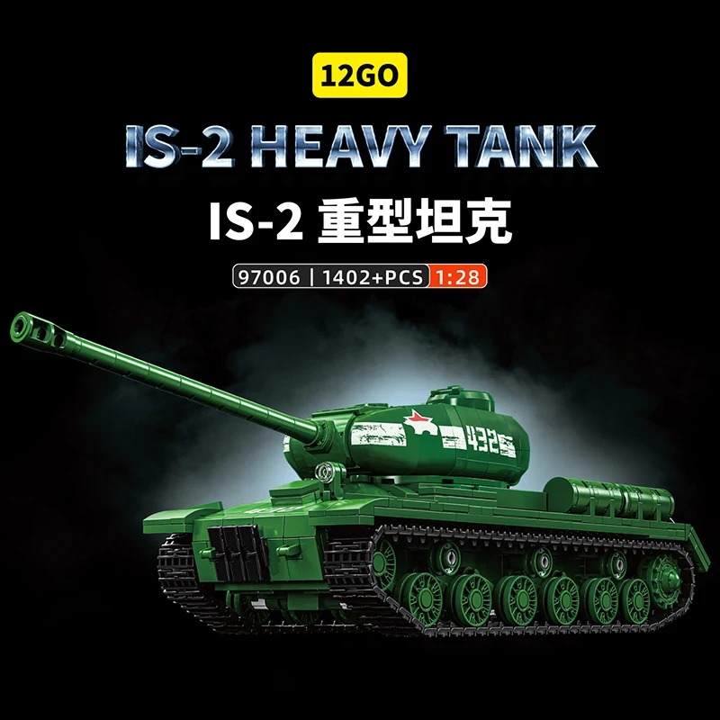 Interior Design Lego - IS-2 Tankmodelbouwset - 1402PCS WWII Sovjet-ontwerp,