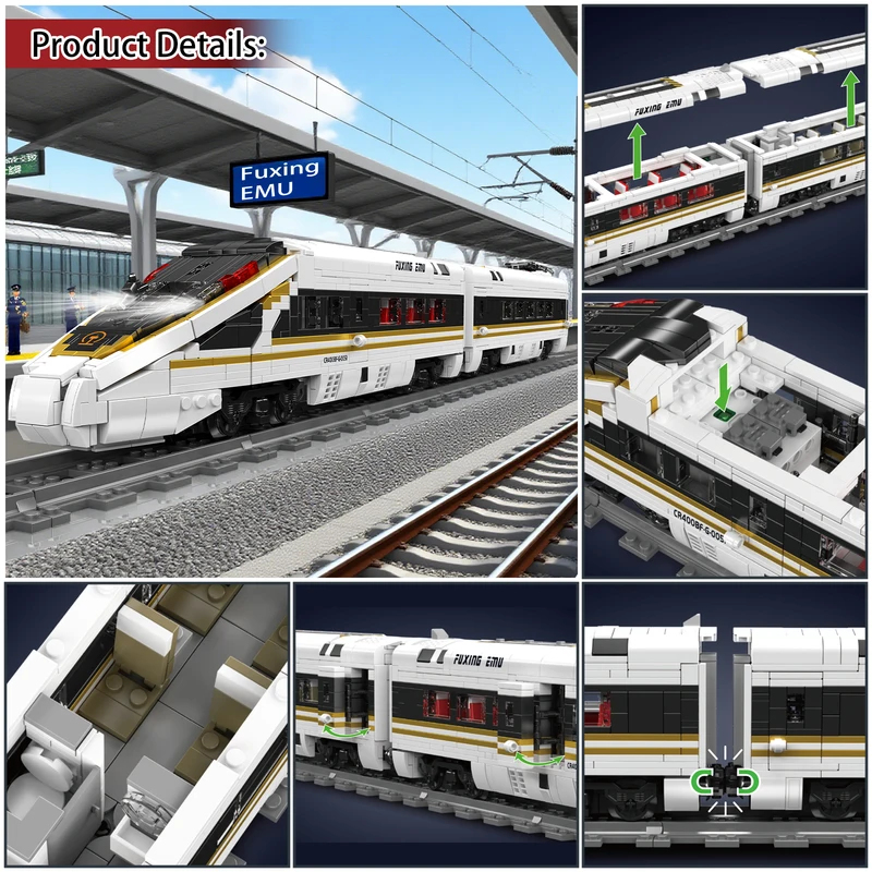 Interior Design Lego - 12015 High-Speed Spoorweg Treinmodel Bouwset 2117