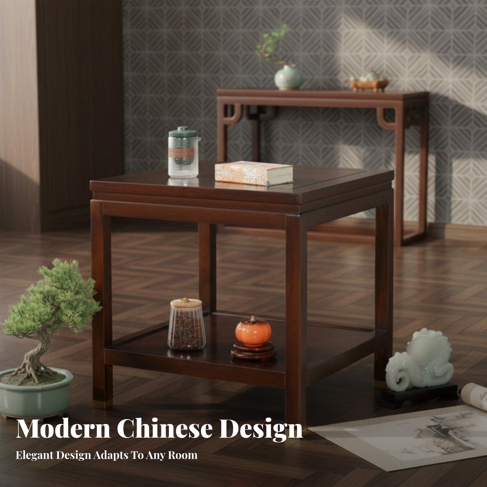 Interior Design Minimalist - Vierkante tafel met twee niveaus Minimalistisch