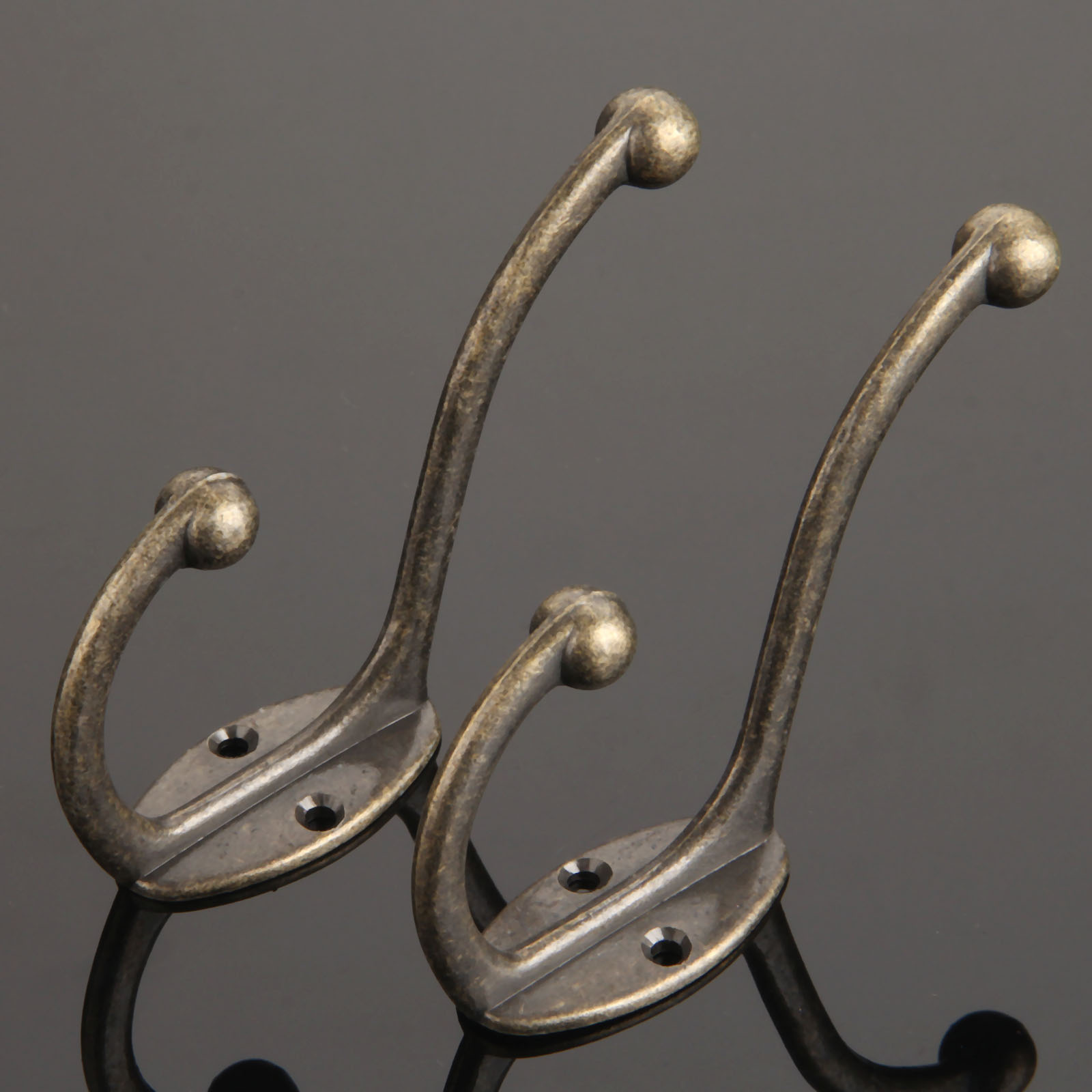 Antique Brass Hook - 2 Stuks Keuken Badkamer Vintage Bronzen