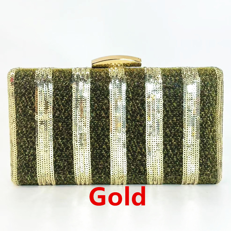 Interior Design With Ai - Italiaans design gestreepte pailletten glanzende clutch