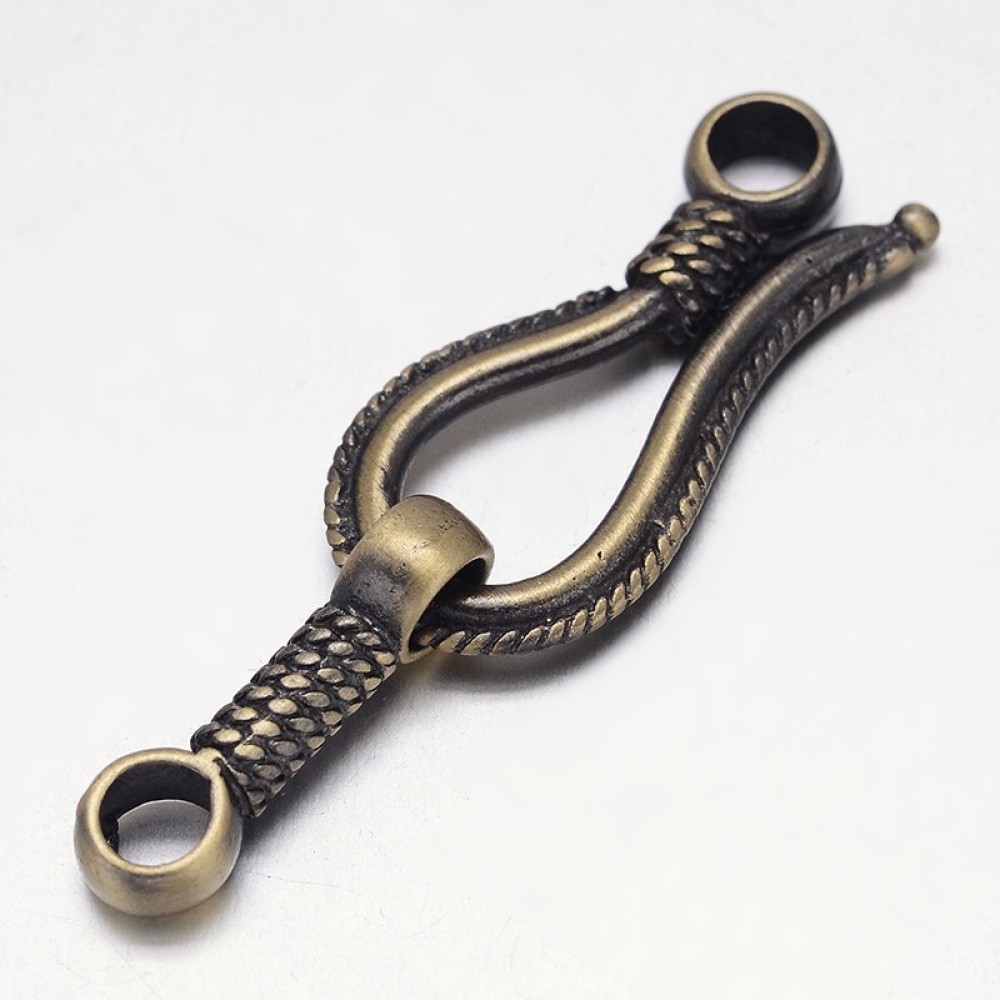 Antique Brass Hook - Rekbeplating Messing Haak en S-Haak Sluitingen