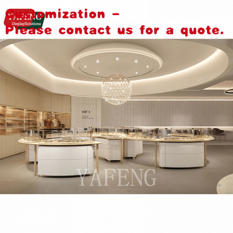 Interior Design Lighting Layout - op maat. Luxe moderne juwelierszaak 3D-weergave