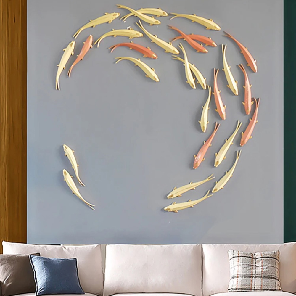 Interior Design Gold - Europese stijl wanddecoratie driedimensionale gouden vis