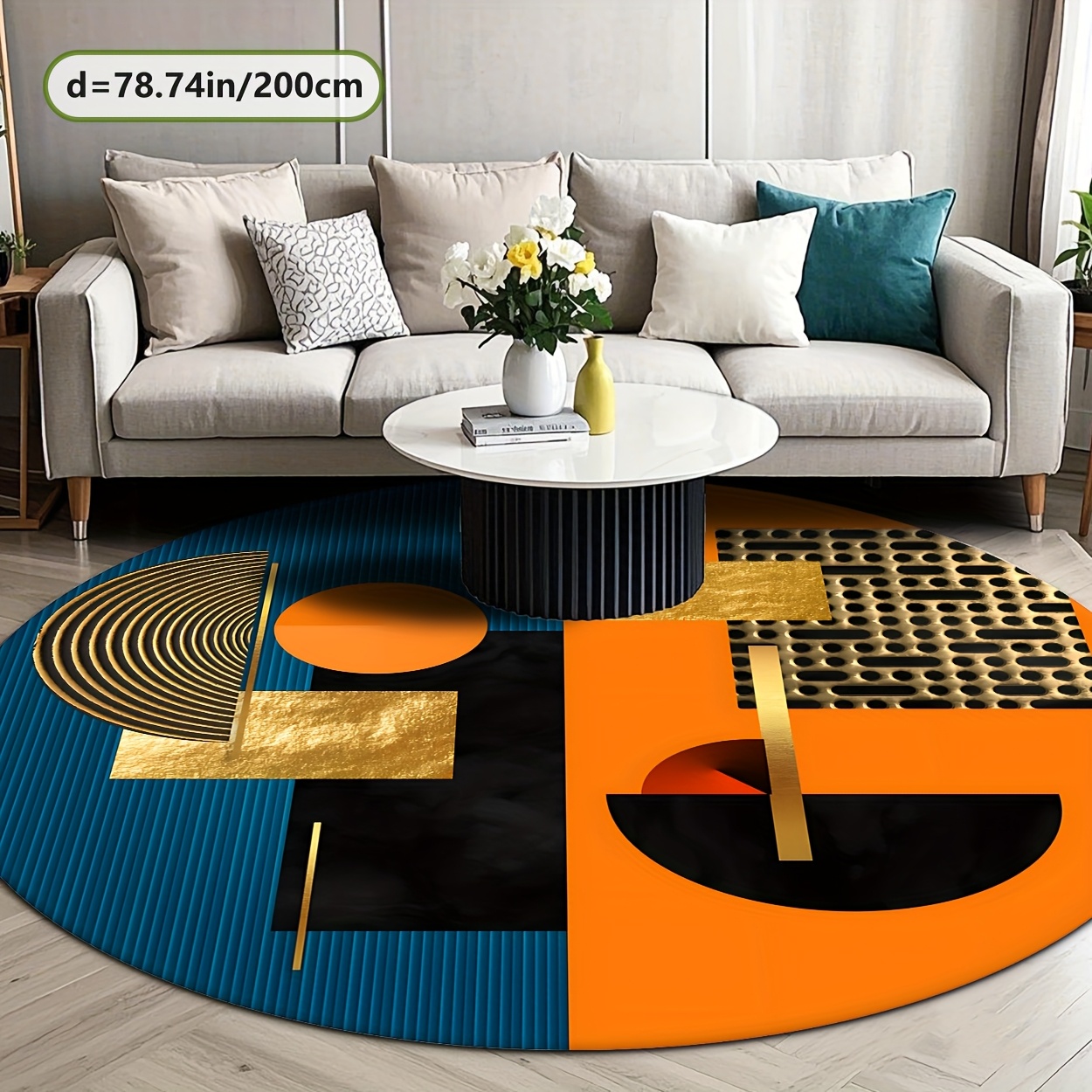 Oranje Blauw Goud Abstract Geo - Interior Design Gold recensie en prijs