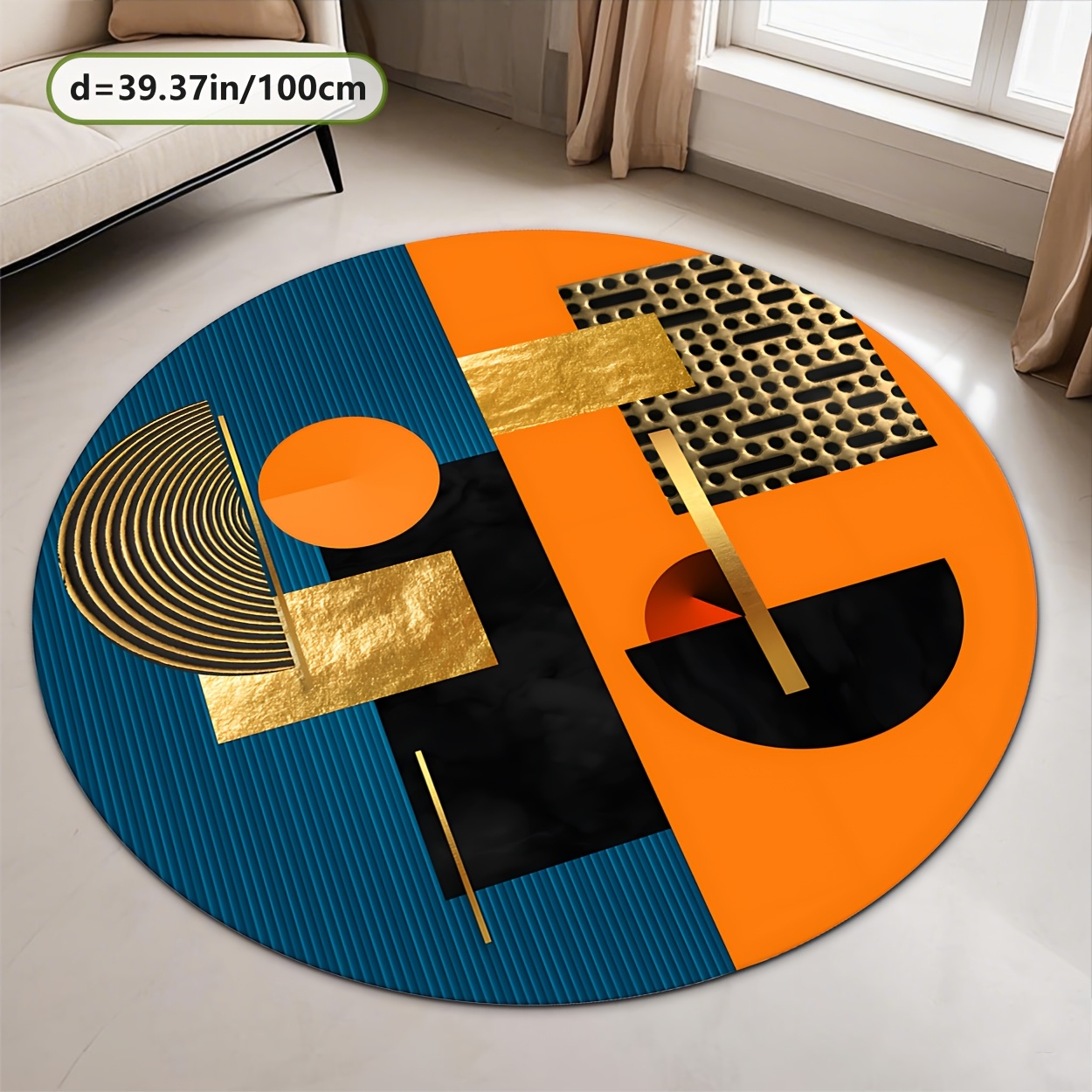 Oranje Blauw Goud Abstract Geo - Interior Design Gold recensie en prijs