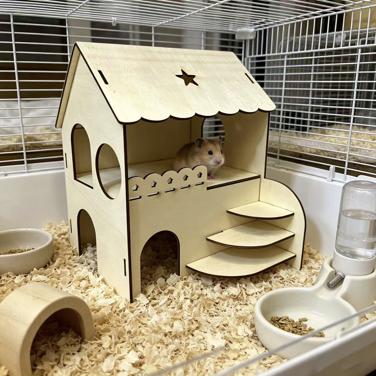 Houten hamsterhuis met twee ve - Interior Design Gold recensie en prijs